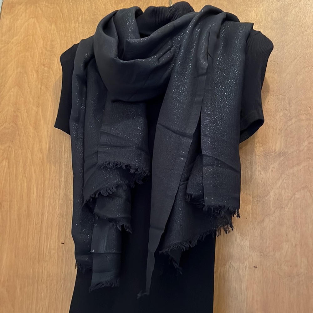 Cache Black Metallic Shimmer Scarf - image 2